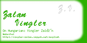 zalan vingler business card